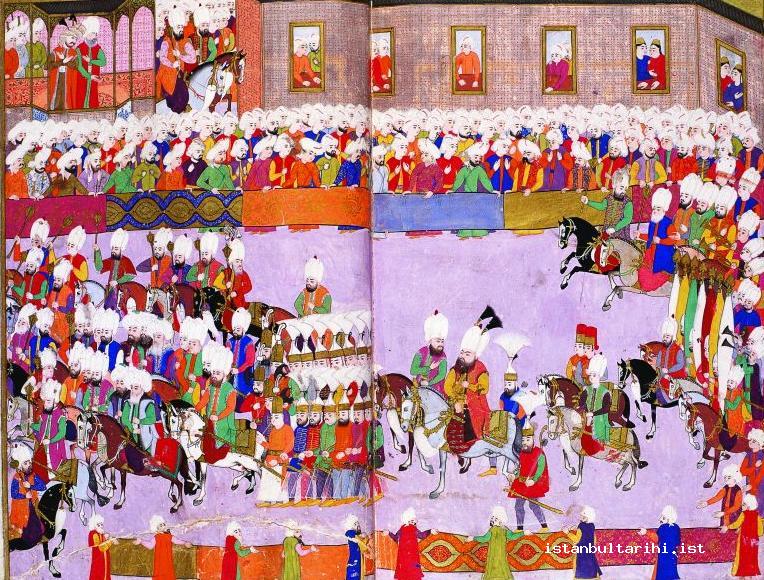 8- III. Mehmed’in Eğri seferi dönüşü İstanbul’da karşılanması (Ta‘lîkîzâde, <em>Eğri Fetihnâmesi</em>)