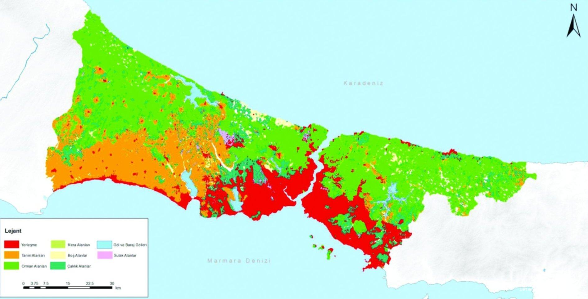 15- City of Istanbul, land usage, 2010 (Döker, 2012, p. 136)