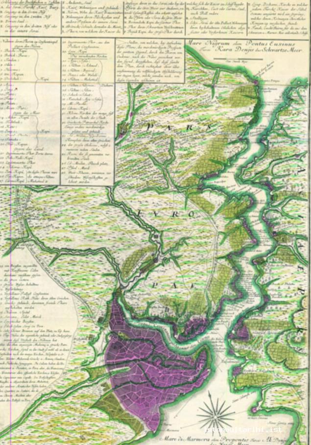 14- Von Reben, map of Bosporus drawn based on feet scale, 1764, copper print
