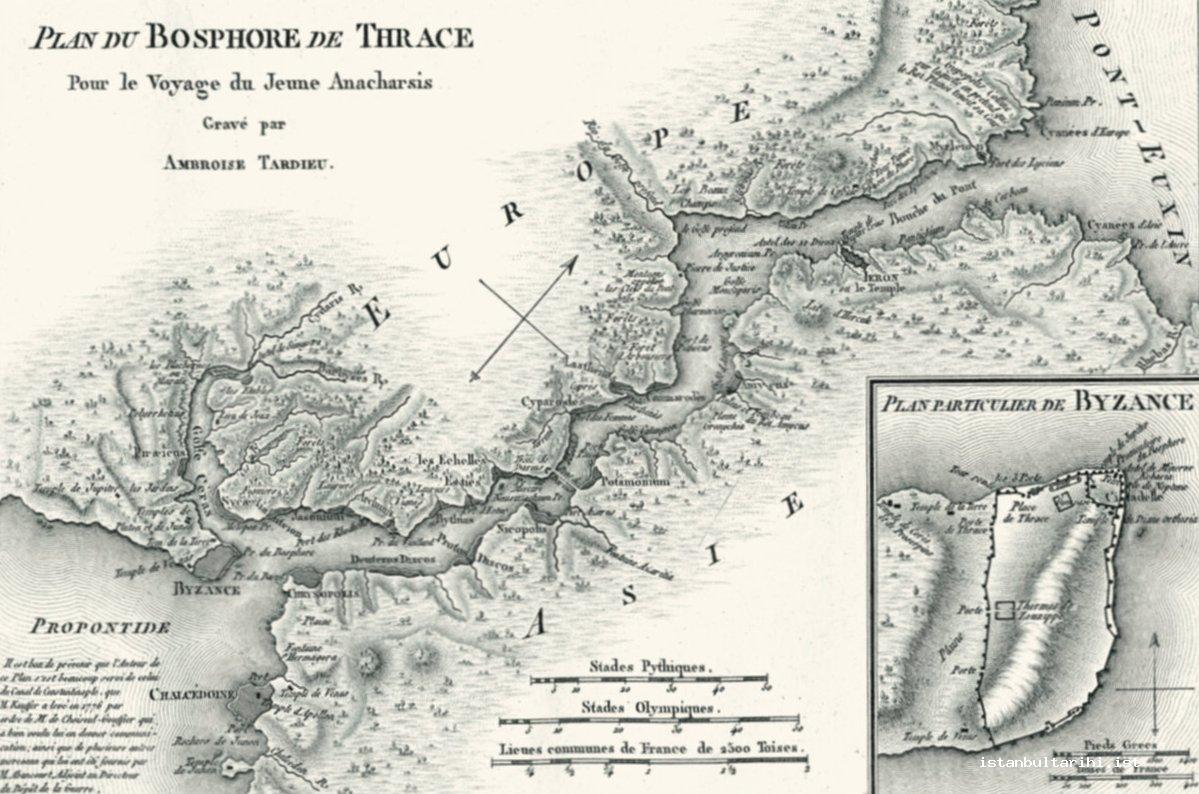 18- Barbie de Bocage, map of Bosporus with the ancient names of the places, Paris, 1784, copper print    