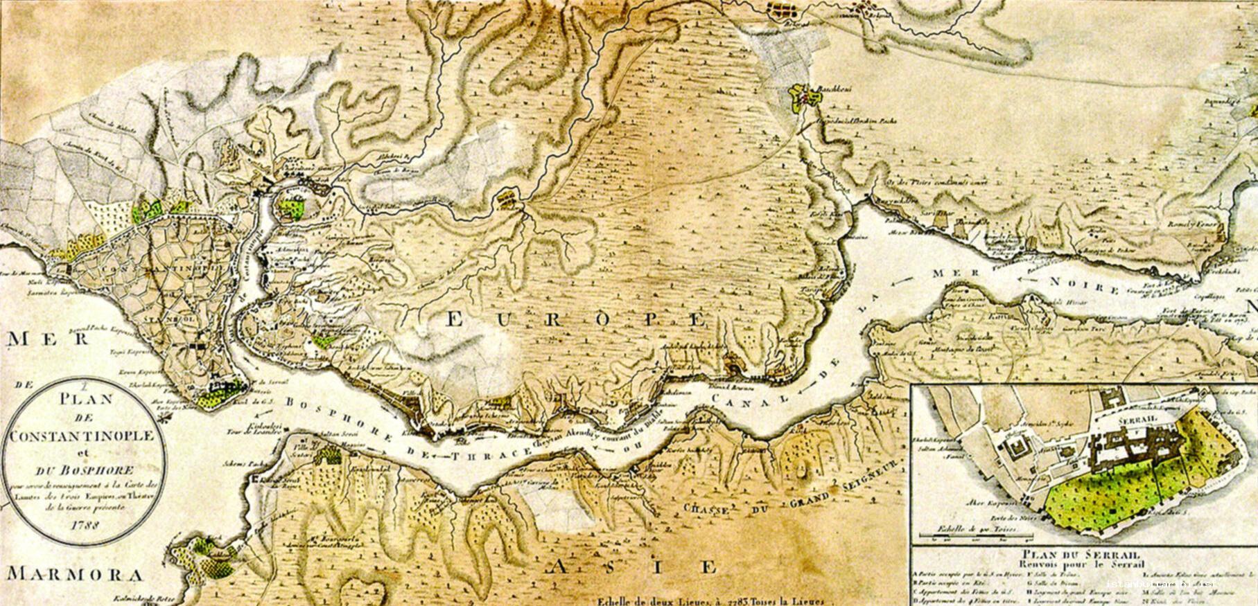 19- T. Mollo, map of Bosporus, 1788, copper print