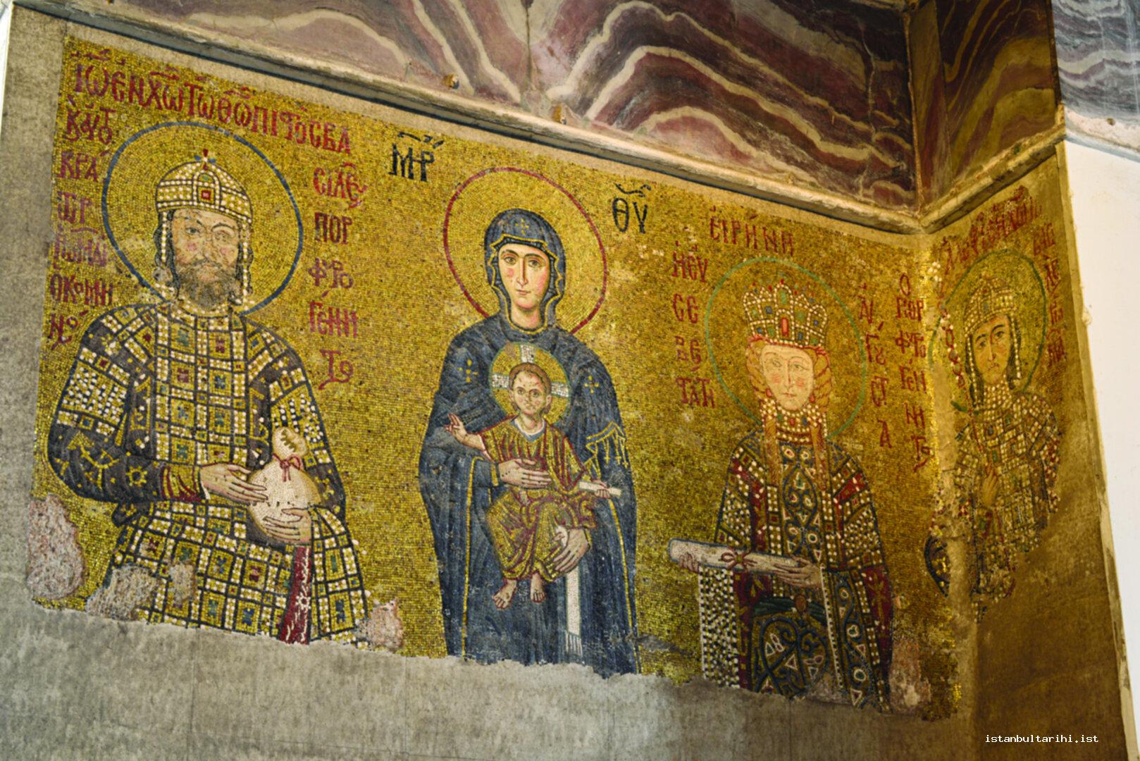 18- Emperor Ioannes Kommenos II, Empress Irene, and their son donating money to Hagia Sophia (Ayasofya)