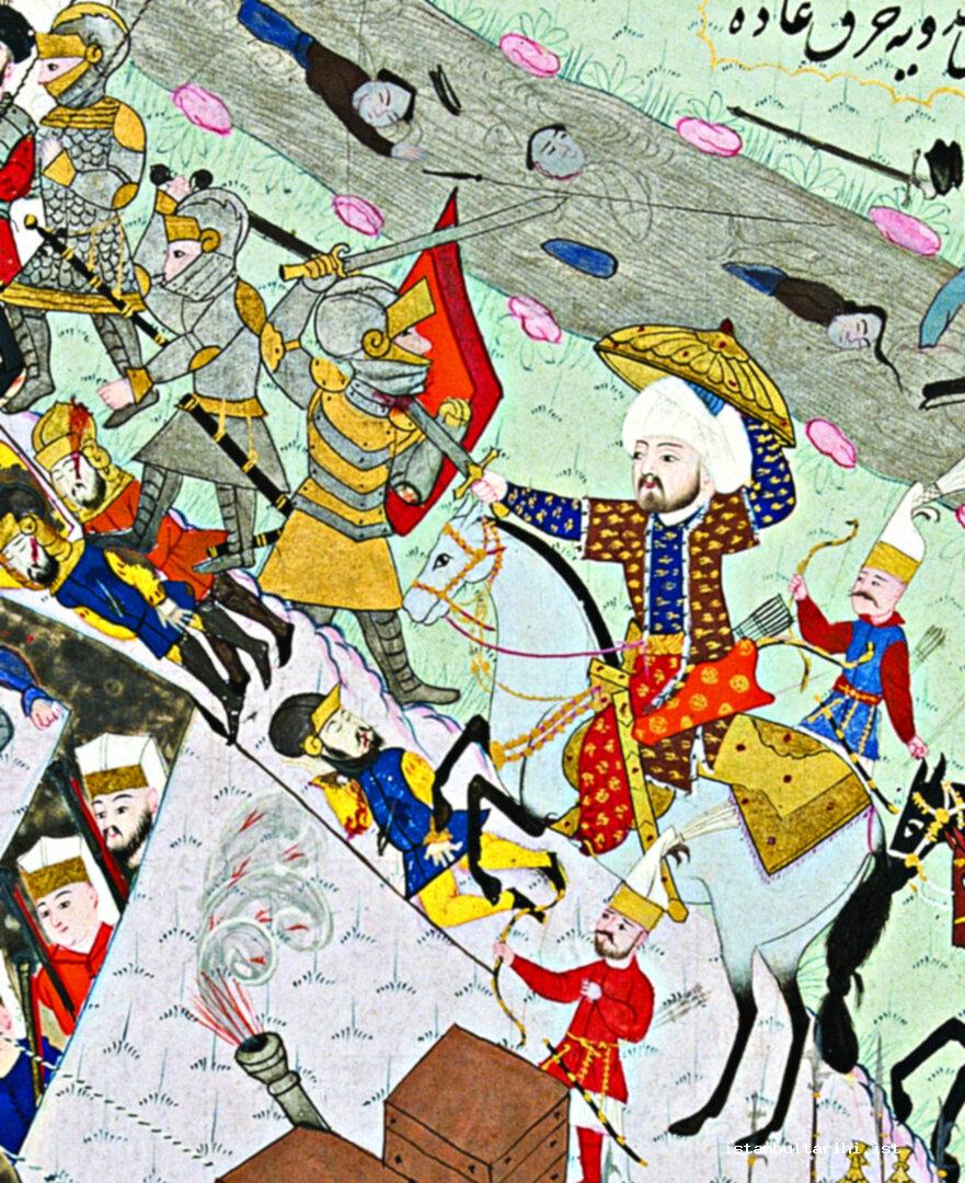 23- Sultan Mehmed II when fighting (Hünername)
