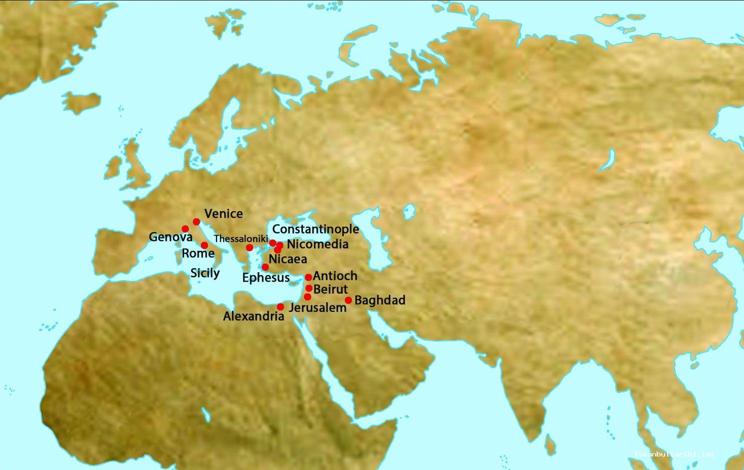 3- Constantinople and the world cities (Map: Oğuz Kallek)