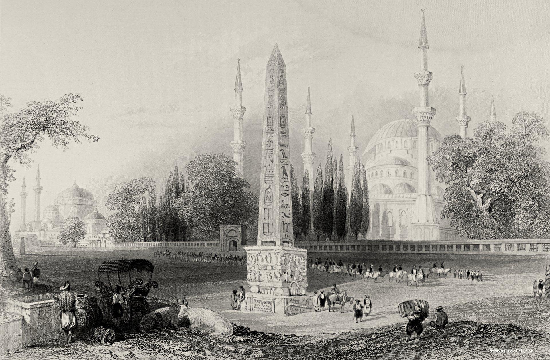 5- Hippodrome and Obelisk, the places of imperial ceremonies in Constantinople (Allom)