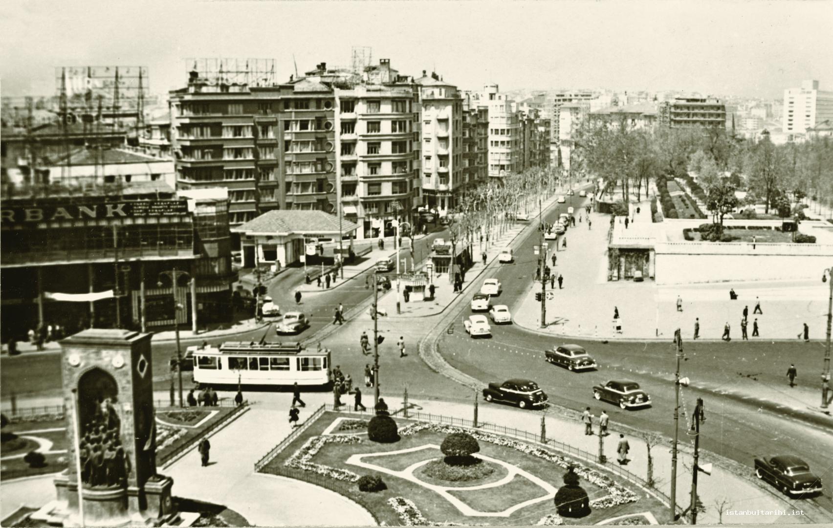 5- Taksim Square and Gezi Park the former name of which was İnönü Gezisi. The word “gezi” has actually been created in place of the word “park,” therefore there is a weird    situation in the construction of “Gezi Park.” Since there is a big space around Gezi Park, the photograph might have been taken in the 1940s.