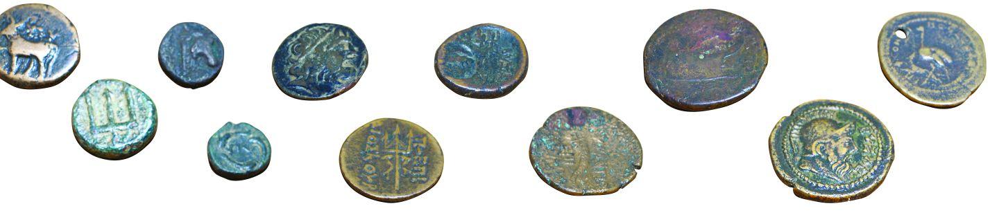 1-2-3 Coins of the city of Byzantium from 5<sup>th</sup> – 4<sup>th</sup> centuries BCE (Istanbul Archeology Museum, Coins Section)