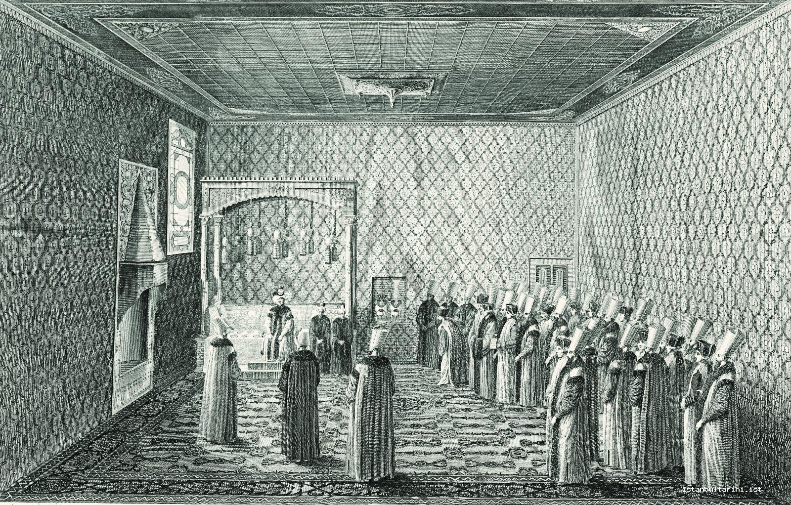 8- Sultan Selim III’s admission of an ambassador in the admission hall (d’Ohsson)