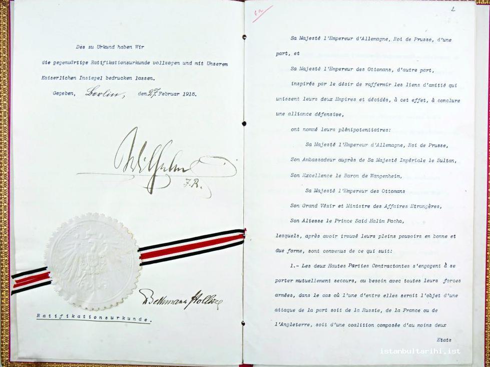 5- The Alliance Agreement signed with Germany (BOA MHD, no. 437) 