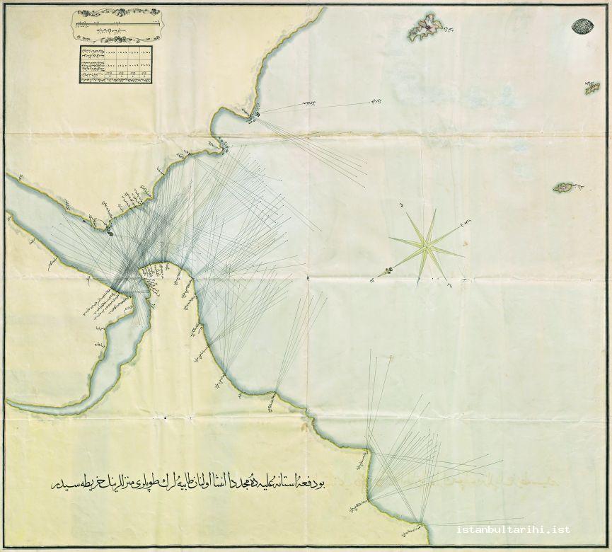 2- The map dated 1807 showing the ranges of the cannons in the emplacements built in Istanbul (Istanbul University, Rare Books and Special Collections Library, Maps Section)
