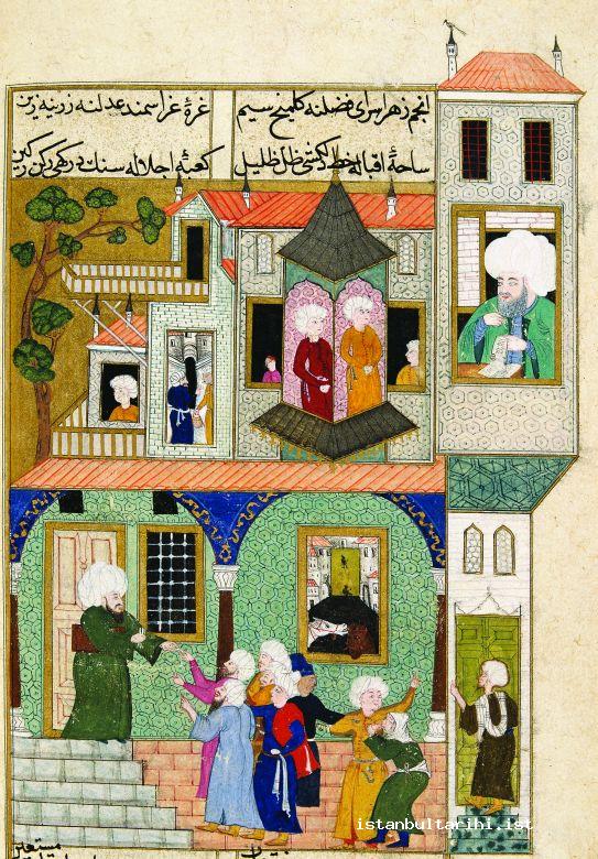 9- A qadi mansion in Istanbul (<em>Nadiri Divanı</em>, Topkapı Palace Museum Library, H. 889)