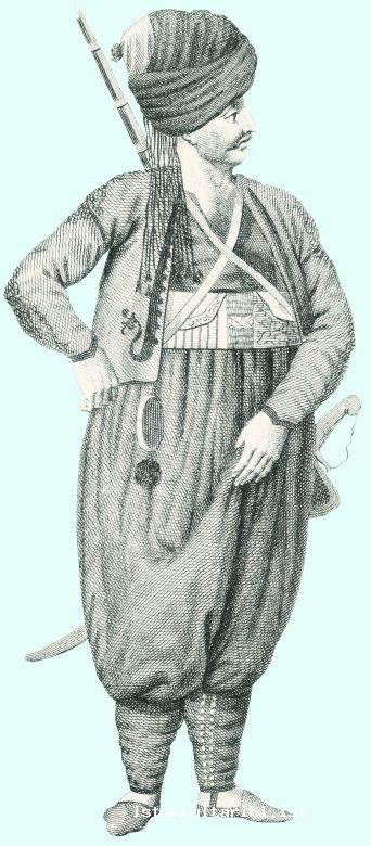 4- A janissary in his military expedition suits (d’Ohsson)