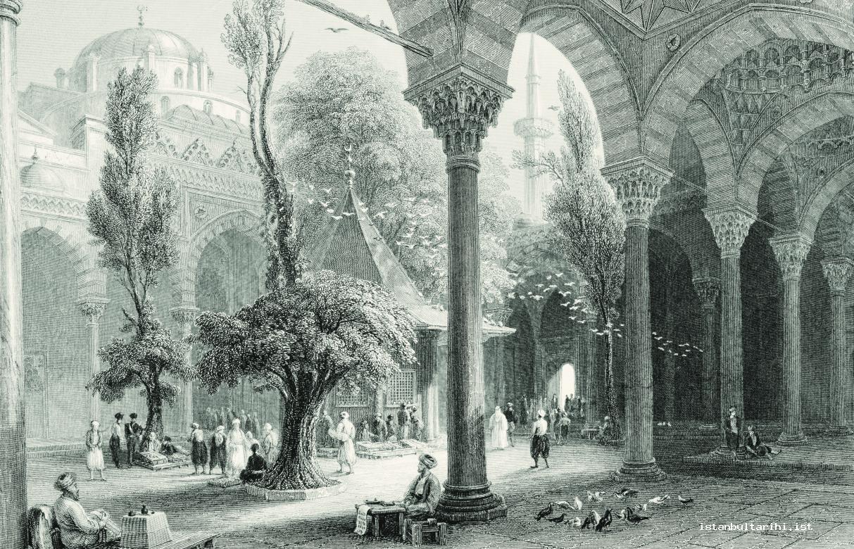 13- The yard of Beyazid Mosque, one of the meeting places of the people of Istanbul (Bartlett)
