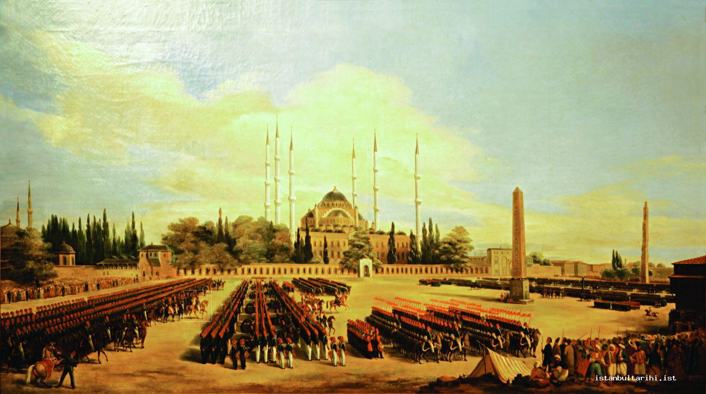 15- Sultan Mahmud II (inside the line) and the parade of the army of Asakir-i Mansure-i Muhammediyye (MSA, no. 11/1482)