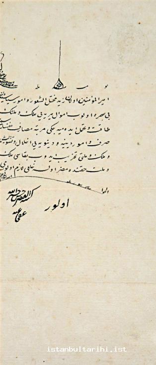 23- Şeyhulislam Hasan Hayrullah Efendi’s fatwa for the dethronement of Sultan
    Abdülaziz (BOA Y. EE, no. 21/28)