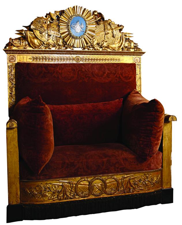 6- Sultan Mahmud II’s ceremony throne with his sultanate signature
    (Topkapı Palace)