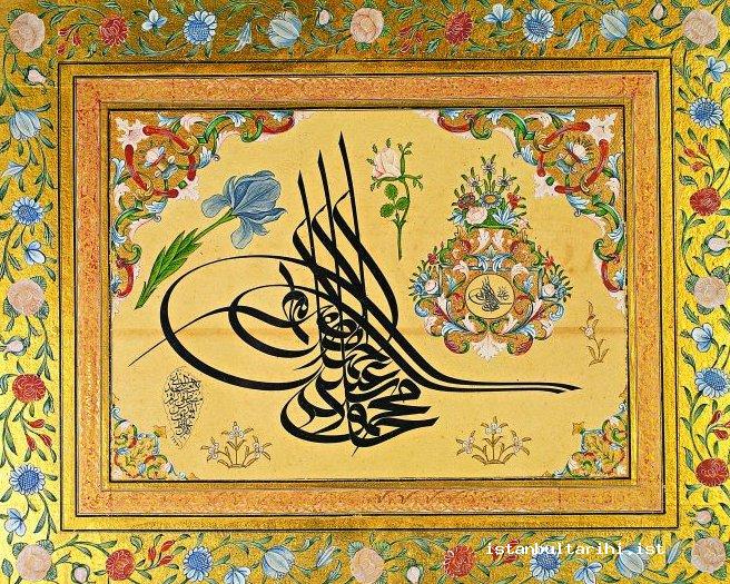27- Mahmud II’s sultanate signature designed by calligrapher Mustafa Rakım (Topkapı Palace Museum)