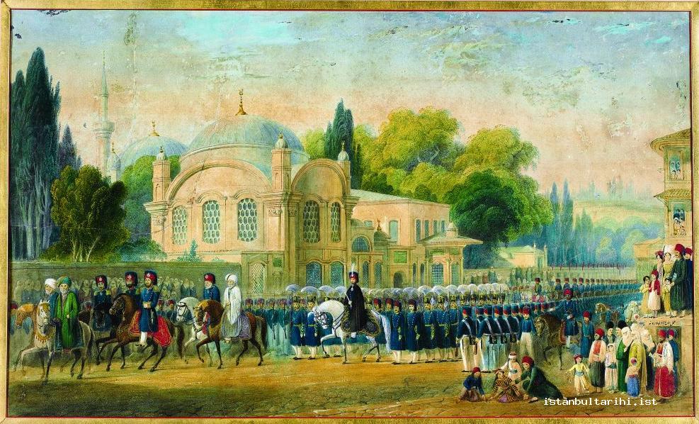 7- Sultan Abdülmecid’s parade of the ceremony of girding on a sword (Eyüpsultan, Topkapı Palace Museum, no. 17/140-2)