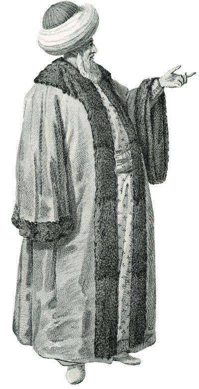 12a- The qadi of Istanbul (d’Ohsson) or the master of Istanbul (<em>Costumes l’Empire Turc</em>, 1821)
