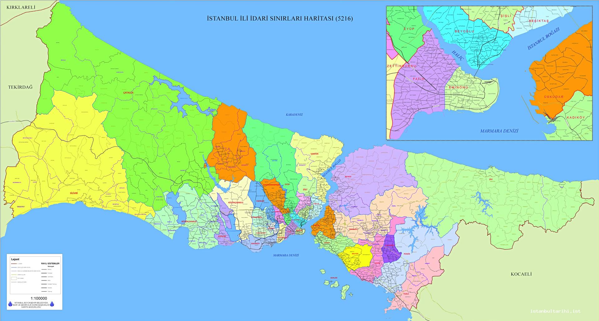 Map 5- The areas of responsibility of Istanbul Metropolitan Municipality between 2004-2008 according to Law no. 5216 (Istanbul Metropolitan Municipality)