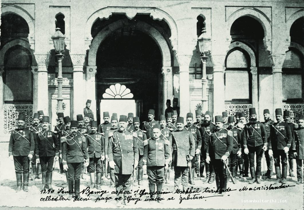 7- Ödön Széchenyi who modernized Ottoman fire department based on European methods and theadministrators of fire department (Istanbul Metropolitan Municipality, Album no. 468)