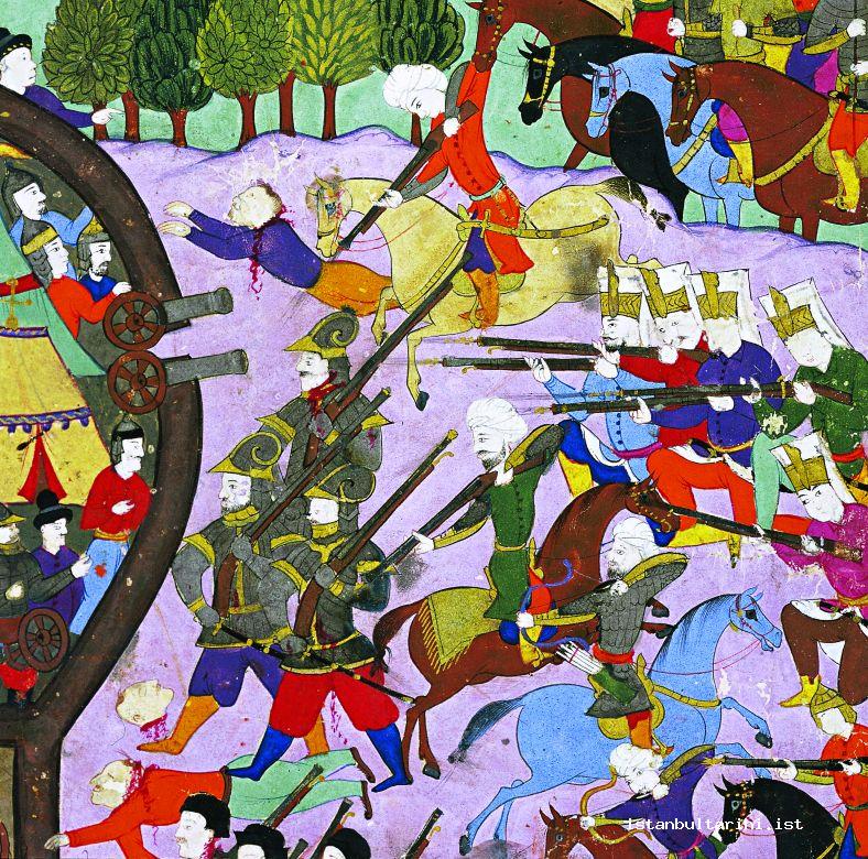 13- Ottoman musketeers fighting with Polish army (Nadiri, Şehname)