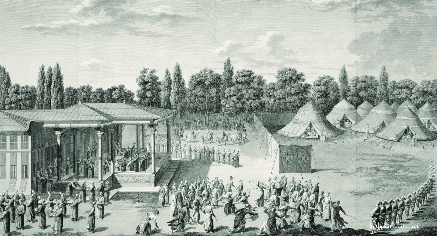 15- Demonstration of tomak game in the presence of Sultan Selim III (d’Ohsson)