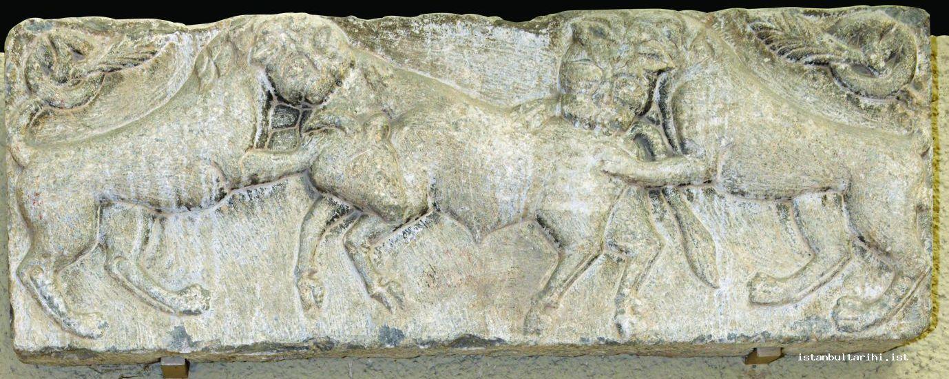 10- An 8th – 9th century relief depicting lions attacking a bull. It was supposed to be adorning a building in Forum Tauri. (Istanbul Archeology Museum)