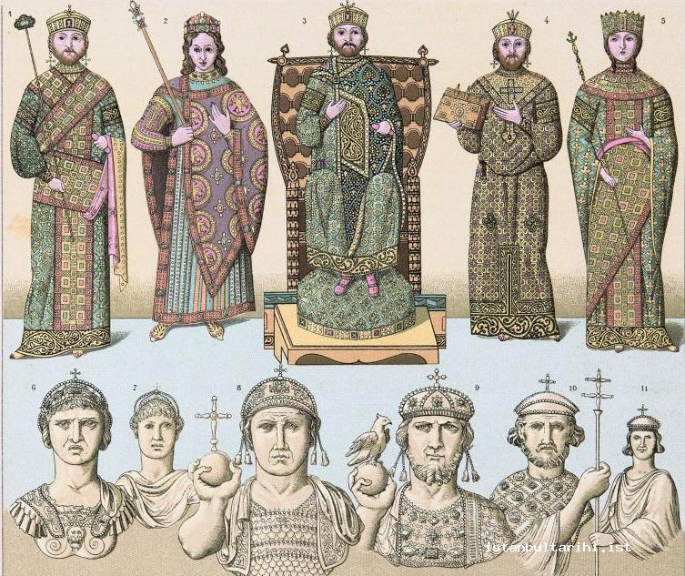 7b- Bizans idareci kıyafetleri (<em>Le Costume Historique, III</em>)