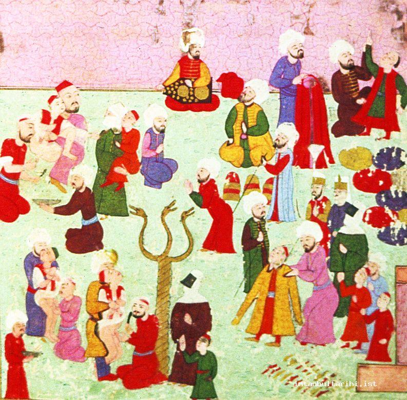 1- A collective circumcision ceremony of the children in the festivities of 1530 (<em>Şehinşahname</em>)