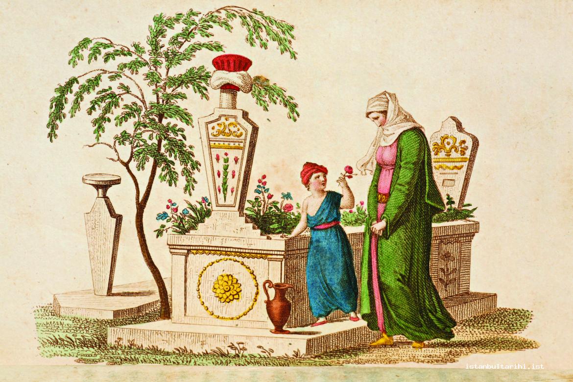 6- A child visiting cemetery with his/her mother (Castellan)