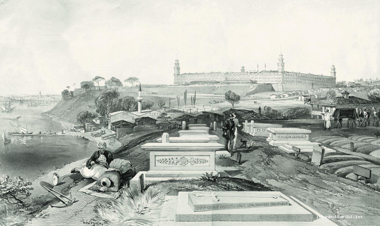 6- Selimiye Barracks and British Cemetery. It was the formation stage of the cemetery during the Crimean War. (1855)