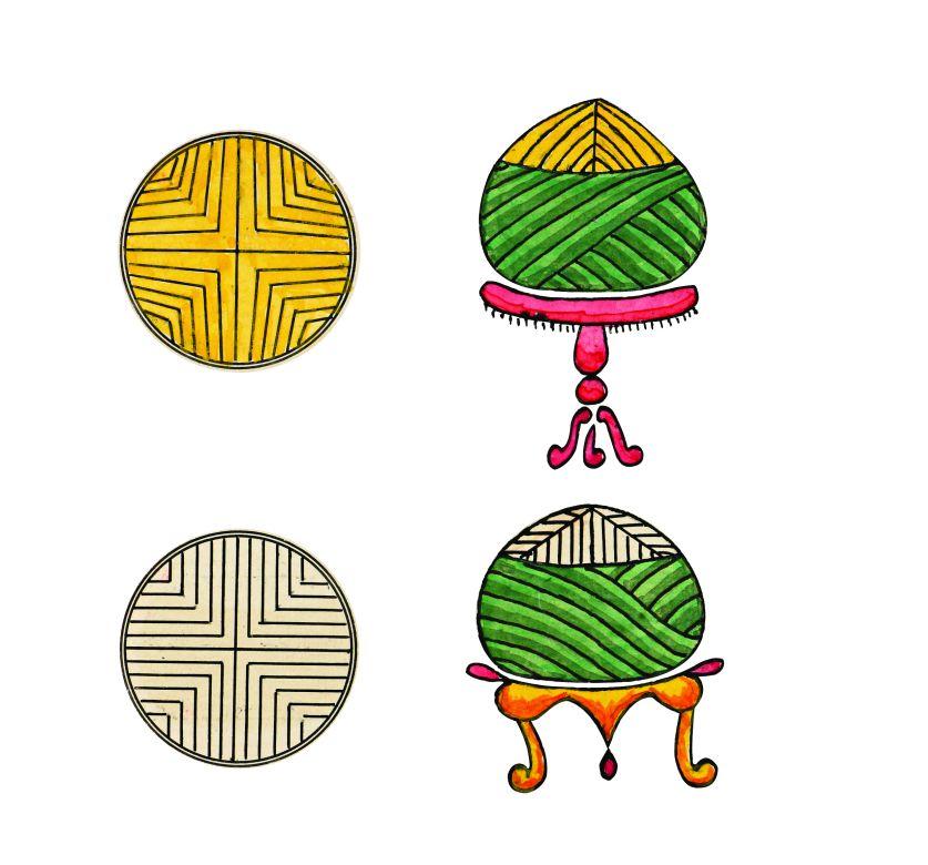 19- From right to left, from up to down: forty seamed/sectioned Jarrahi and Sinaniyya cap (<em>Mecmua</em>)