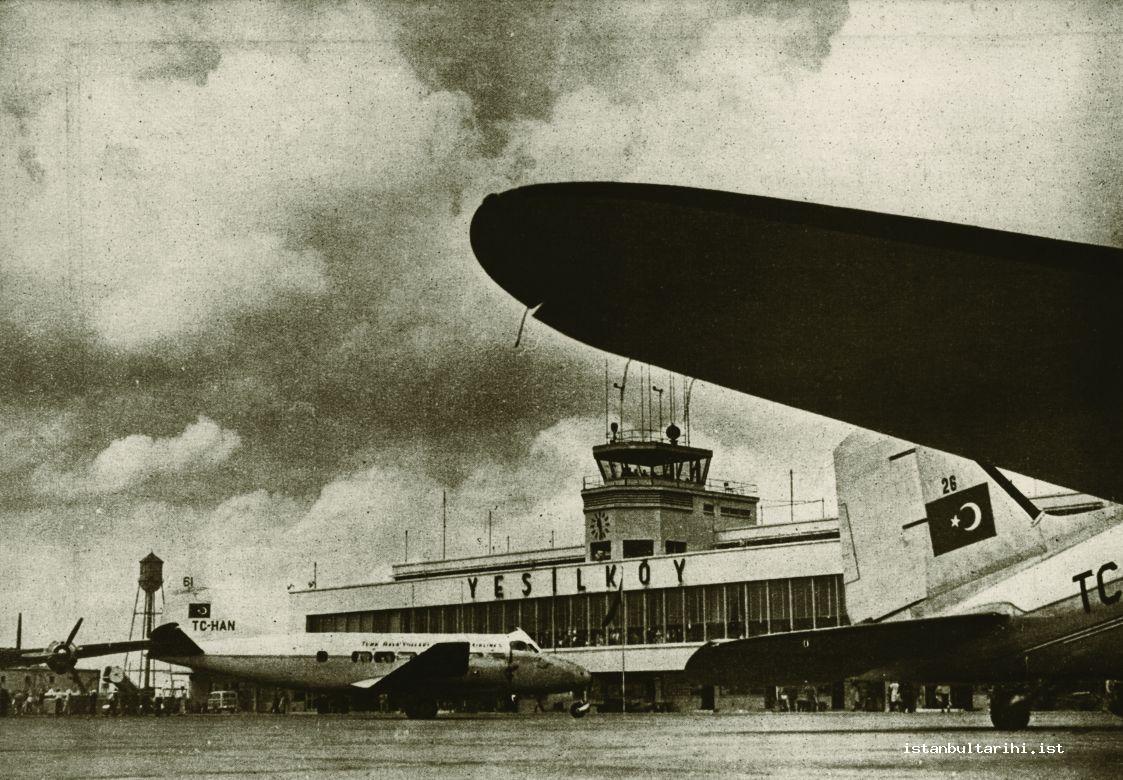 18- The runway at Yeşilköy / Atatürk airport in 1950s (<em>İstanbul’un Kitabı</em>)