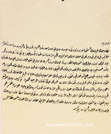 7- Sultan Mahmud II’s imperial edict dated 1833 about founding the Postal Organization, appointing someone knowledgeable in this eld to Istanbul, and ensuring regular communication with the provinces (BOA HH, no. 23995)