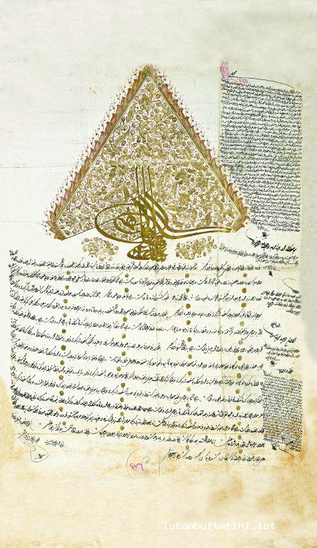 22- Sultan Selim III’s imperial edict dated 21 July 1797 about renting timber merchants’ and large nail makers’ license (gedik) in Kırkkilise belonged to Valide Sultan Endowment (BOA MF, no. 476)
