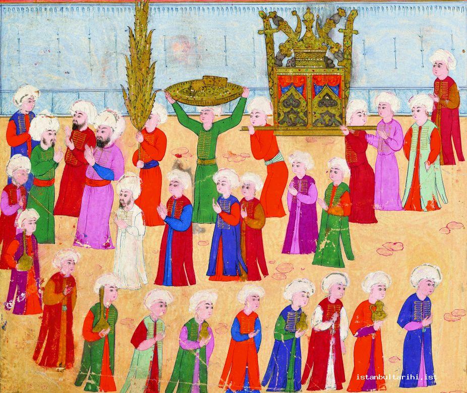 1- The parade of people of the covered bazaar in the festivities of 1582 (İntizami)