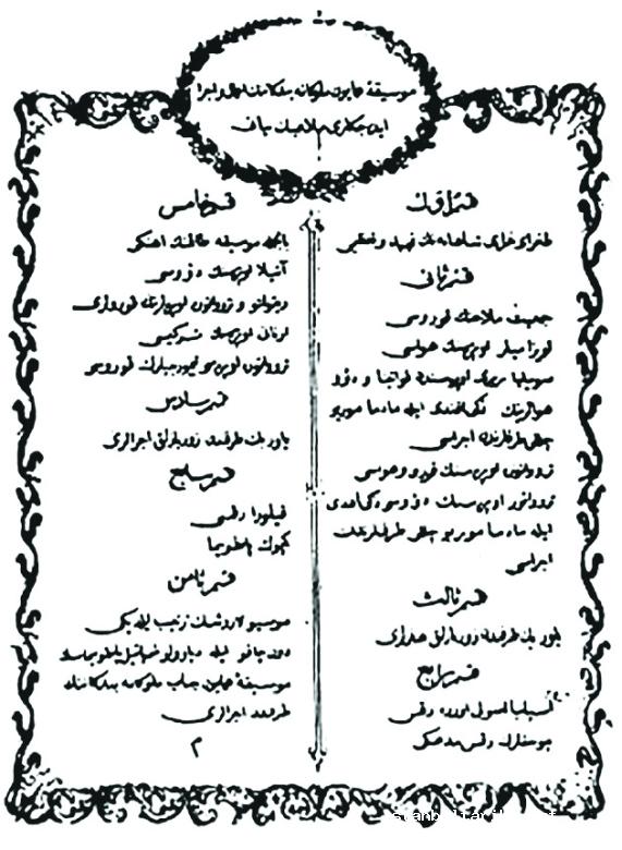 Illustration 2. The program of the
        concert given by tenor Zeki Efendi
        and soprano Adeline Murio-Celli
        in 1862 in the presence of Sultan
        Abdülmecid (Ömer Eğercioğlu)