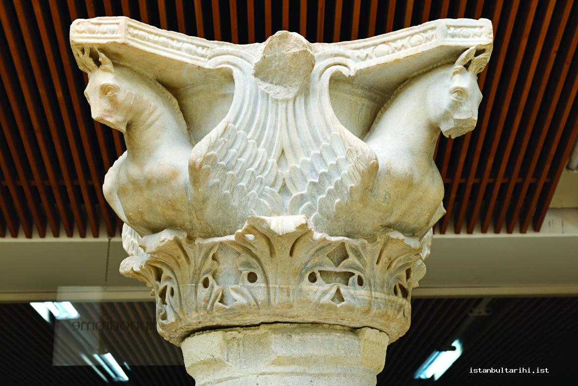 14- The headpiece of a 6th century column with Pegasus protom found in Sultanahmet excavations (Istanbul Archeology Museum)