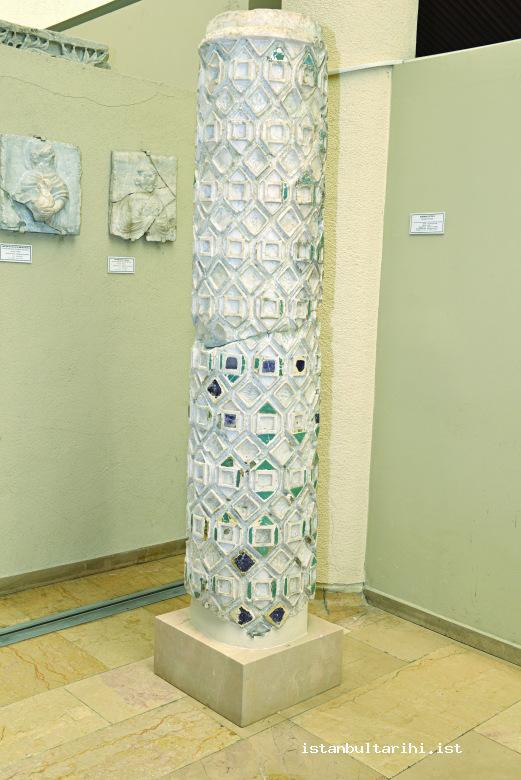 4- Inlaid column found in Saraçhane excavations (Istanbul Archeology Museum)