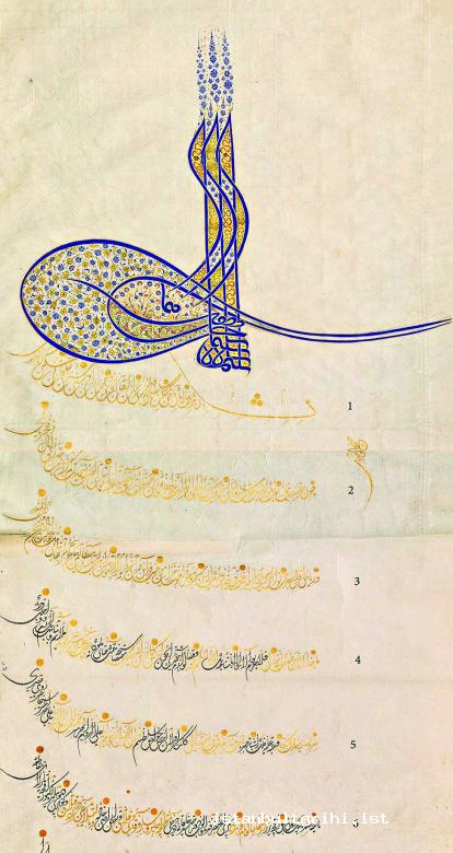 16- A warrant written in jali diwani style with Sultan Selim II’s sultanate signature