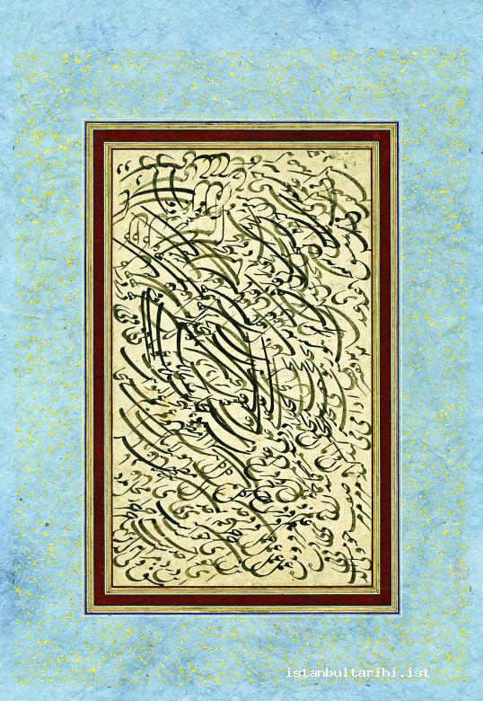 36- Şeyhülislam Veliyyüddin Efendi’s <em>ta’liq</em> writing exercise