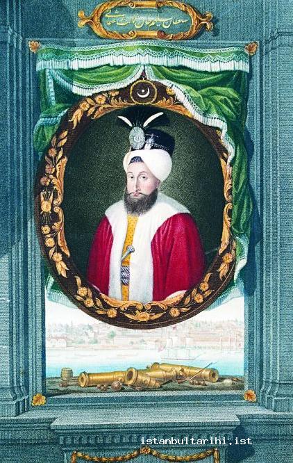 6- The portrait of Sultan Selim III by Konstantin Kapıdağlı (1793) (Topkapı Palace Museum Library, A. 3689)