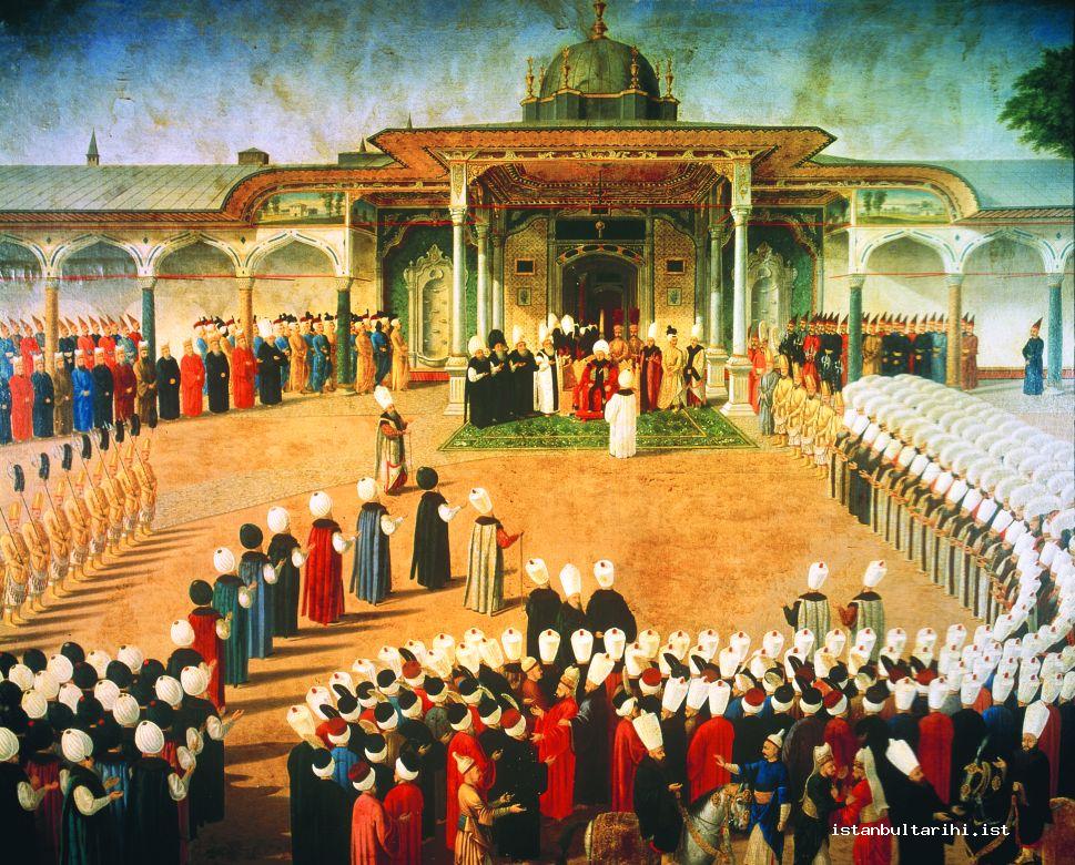 8- The ceremony of exchanging festival greetings (circa 1789) (Topkapı Palace Museum, no. 17/163)