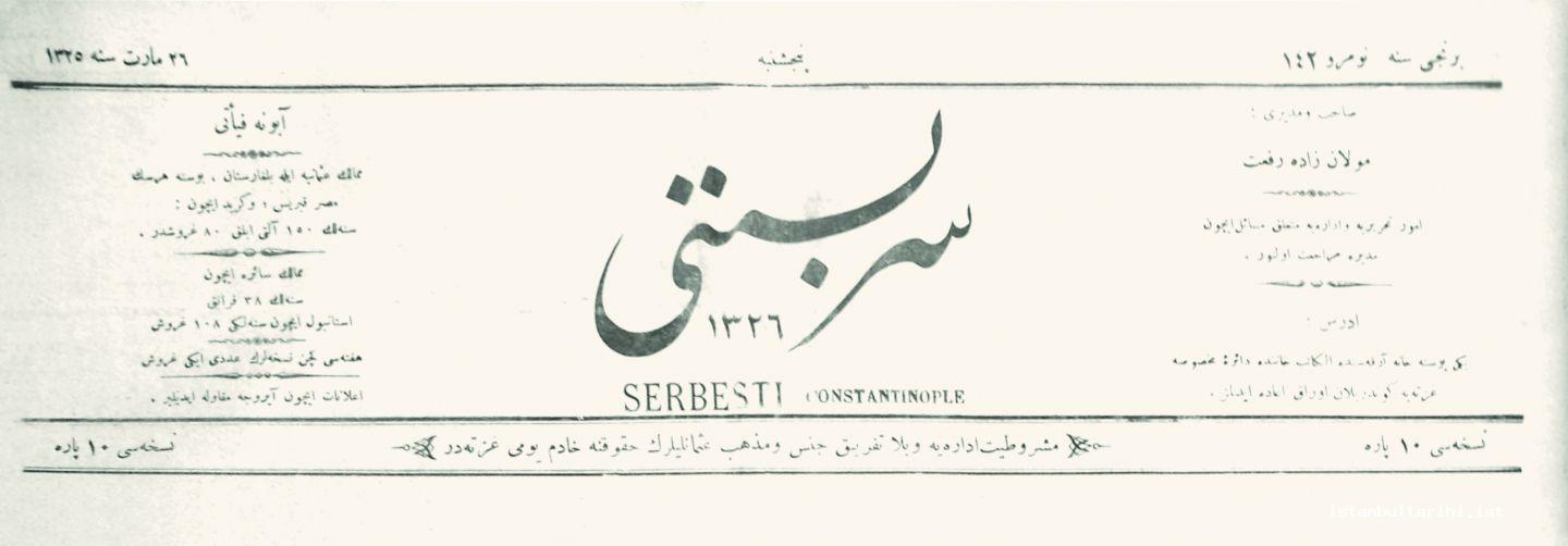 4 - Newspaper of <em>Serbesti</em>