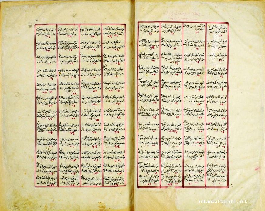 6- The contents of the first volume of Evliya Çelebi, <em>Seyahatname</em> (Süleymaniye Manuscripts Library, Hacıbeşir Ağa, no. 448)