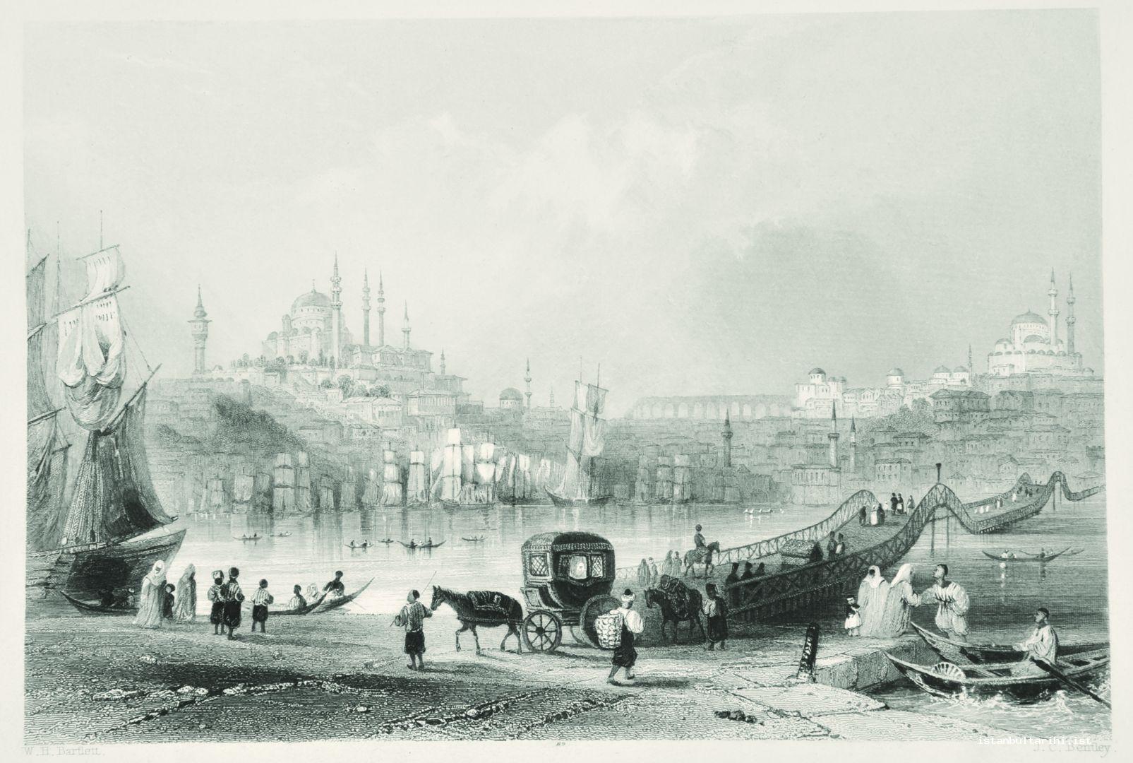 2- Unkapanı-Azapkapı arasında 1836 yılında inşa edilen “Cisr-i Cedid (Yeni Köprü)” (Pardoe)