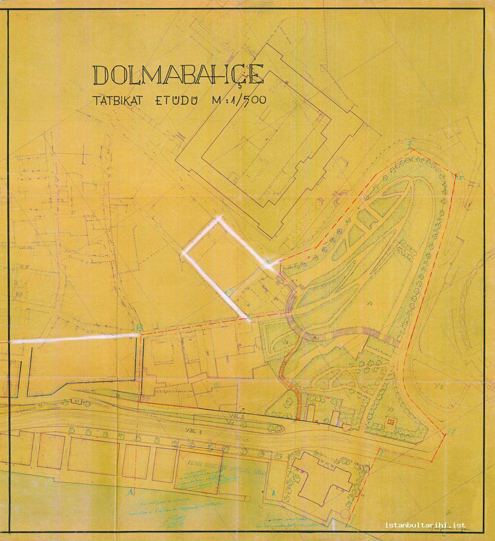21- Henri Prost’un Dolmabahçe imar planı, 7 Mart 1949 (İBB Arşivi)