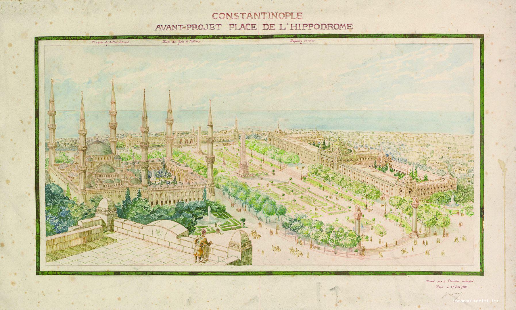 9- Antoine Bouvard’ın Atmeydanı (Hipodrom) Projesi (İÜ, Nadir Eserler Ktp., Haritalar Bölümü)