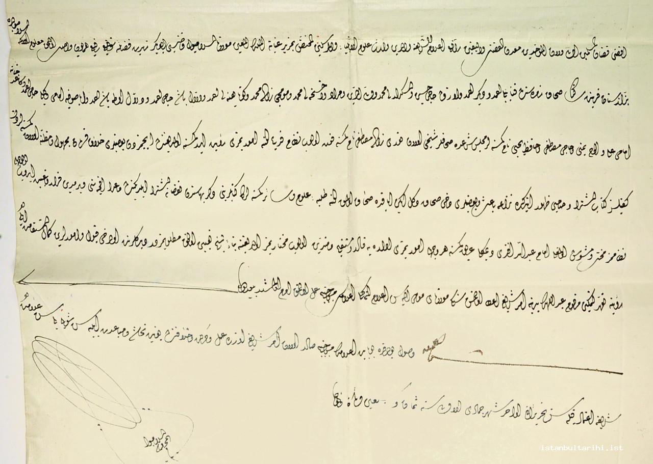 1- The mandate to the qadi of Istanbul stating that Imam Abdullah Efendi who was  chosen by election was appointed to the office of the head of the secondhand  book dealers who had passed away (BOA, C.BLD, no. 146/7269)